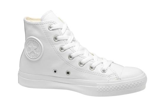 white leather high top converse